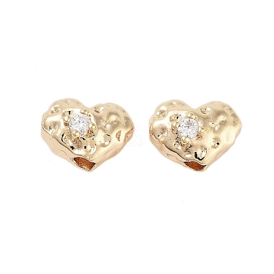Brass Micro Pave Clear Cubic Zirconia Beads KK-Z059-05G-1