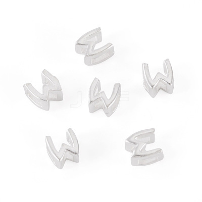 6Pcs 925 Sterling Silver Hollow Initial Beads STER-TA0001-53W-1