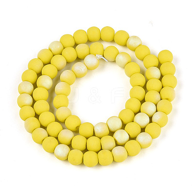Frosted Opaque Glass Beads Strands GLAA-T032-P6mm-MBB16-1