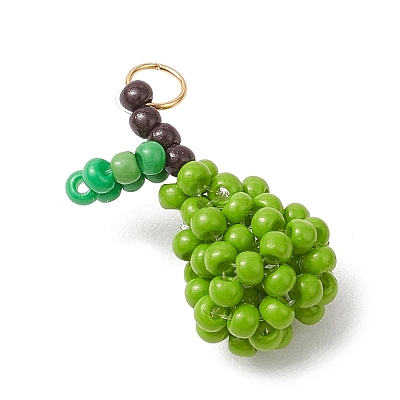 Glass Seed Beaded Pendants PALLOY-MZ00481-1