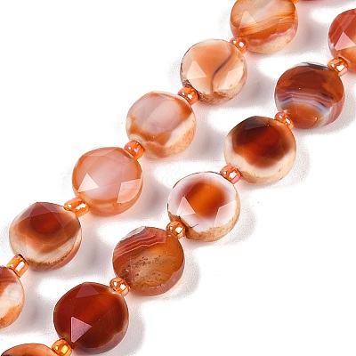 Natural Red Agatae Beads Strands G-C116-A50-01-1