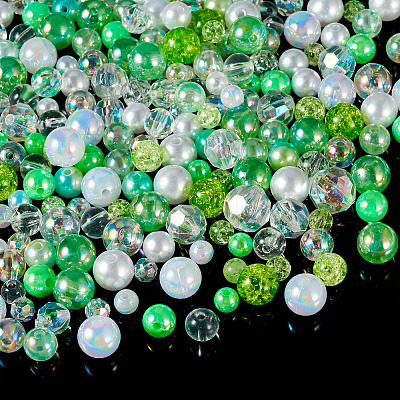 Transparent & Opaque Acrylic Bead OACR-TAC0002-08D-1
