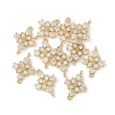Brass Pave Cubic Zirconia Connector Charms X-KK-G462-45KCG-04-1