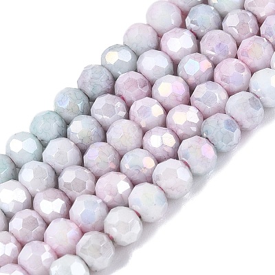 Anti-Tarnish Electroplate Glass Beads Strands EGLA-ZX010-4mm-06-1