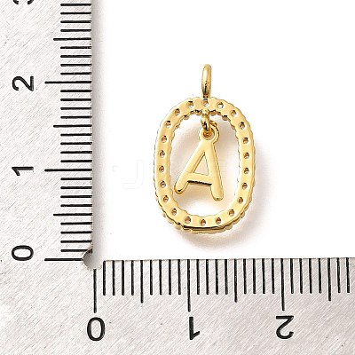 26Pcs Letter A~Z Brass Micro Pave Cubic Zirconia Pendants ZIRC-P123-01G-01-1