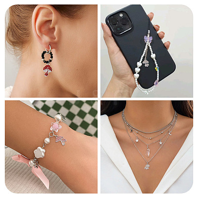 36Pcs 12 Styles Rack Plating Alloy Rhinestone Pendants FIND-TA0010-29-1