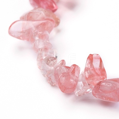 Cherry Quartz Glass Chip Beads Stretch Bracelets BJEW-JB05765-02-1