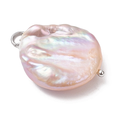 Natural Baroque Pearl Keshi Pearl Pendants PALLOY-JF04629-02-1