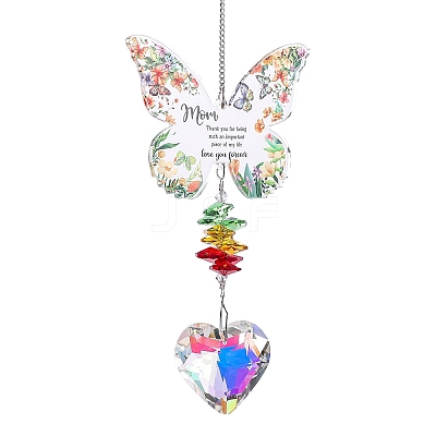 Metal Butterfly with Word Hanging Ornaments PW-WG8EBA8-02-1