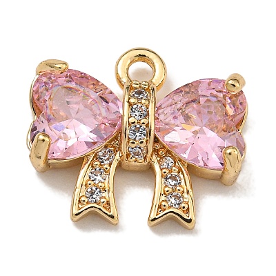 Brass Micro Pave Cubic Zirconia Charms KK-U037-18G-01-1