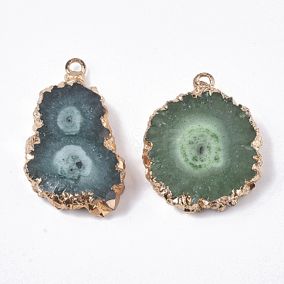 Natural Druzy Agate Pendants G-N325-04A-1