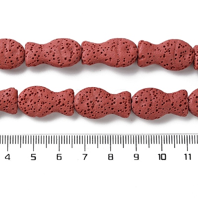 Fish Dyed Natural Lava Rock Beads Strands G-O126-01A-09-1
