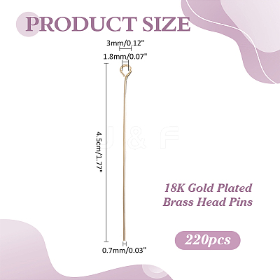 220Pcs Brass Eye Pins KK-ME0004-63-1