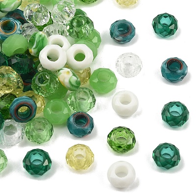 90Pcs 9 Colors Glass European Beads GLAA-YW0005-68-1