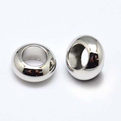 Brass Flat Round Spacer Beads KK-M085-10P-NR-1