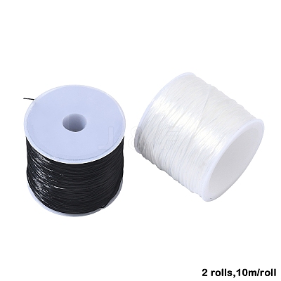2 Rolls 2 Colors Flat Elastic Crystal String EW-YW0001-20-1