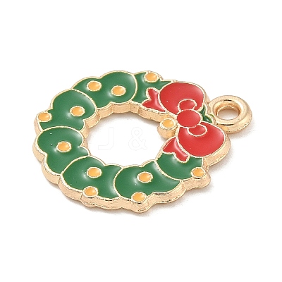 Christmas Alloy Enamel Pendants ENAM-K074-01G-07-1