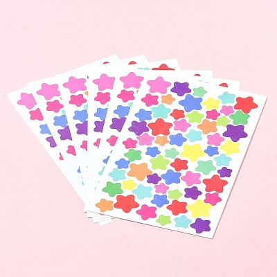 4 Bags Star Pattern DIY Paper Picture Stickers AJEW-FS0001-16-1
