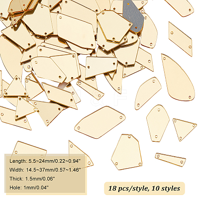 180Pcs 10 Style Sew On Mirror Rhinestones DIY-PH0013-65C-1