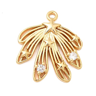 Brass Micro Pave Cubic Zirconia Pendants KK-F916-16G-1