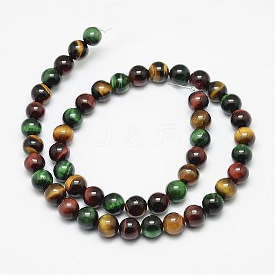 Natural Tiger Eye Beads Strands G-N0224-02-10mm-1