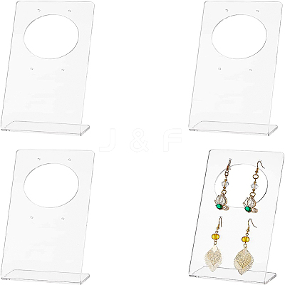 Transparent Acrylic Earring Display Stands EDIS-WH0012-17-1