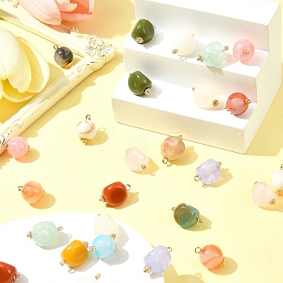 38Pcs 19 Colors Acrylic Pendants MACR-FS0001-80-1