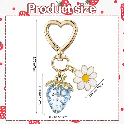 Acrylic Strawberry Pendant Decoration HJEW-SW00120-02-1