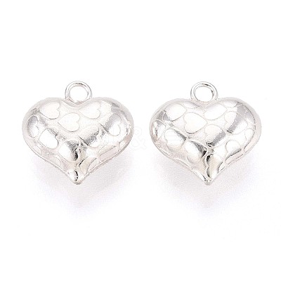 925 Sterling Silver Heart Charms STER-N017-27S-1
