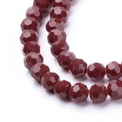 Faceted(32 Facets) Glass Beads Strands EGLA-J042-4mm-24-1