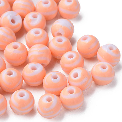 Opaque Striped Acrylic Beads MACR-S373-27D-08-1