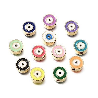 Brass Enamel Beads KK-CBA0E55-04G-1