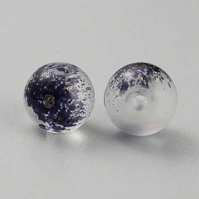 Transparent Frosted Glass Beads GLAA-WH0032-21D-1