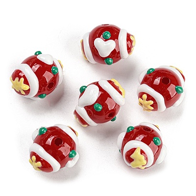 Hand Painted Acrylic with Enamel Beads MACR-K354-11-1