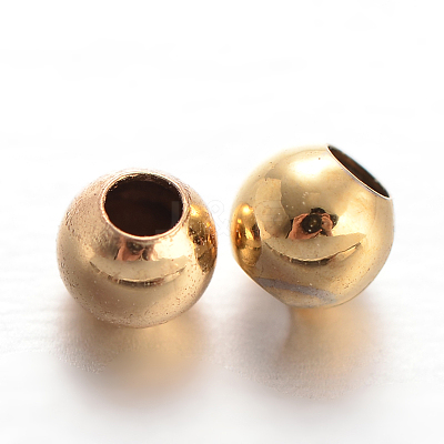 Round Brass Spacer Beads KK-L129-37G-1