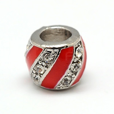 Platinum Plated Alloy Enamel Rhinestone European Beads MPDL-A023-A-1