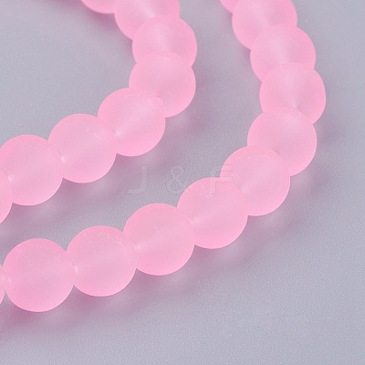 Baking Paint Transparent Glass Bead Strands X-GLAA-S031-8mm-20-1