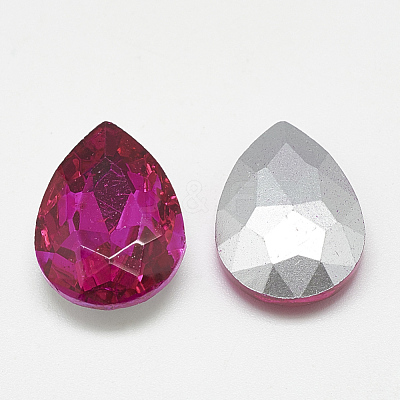 Pointed Back Glass Rhinestone Cabochons RGLA-T081-13x18mm-09-1
