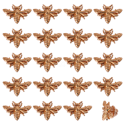 20Pcs Bees Alloy Brooches JEWB-CA0001-57KCG-1