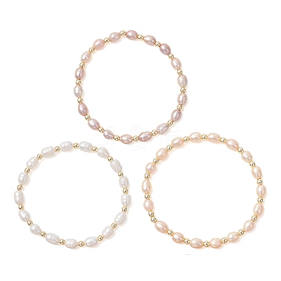 Natural Cultured Freshwater Pearl Beads Stretch Bracelets for Women BJEW-JB13540-1