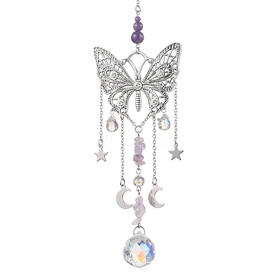 Alloy Butterfly Pendant Decorations HJEW-TA00238-1