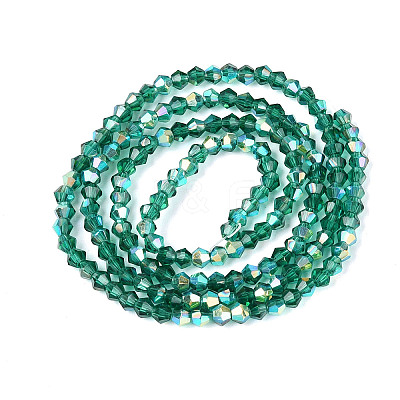 AB Color Plated Transparent Glass Beads Strands GLAA-G127-01P-1