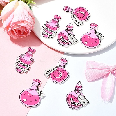 8Pcs 4 Styles Acrylic Pendants MACR-FS0001-76-1