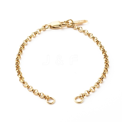 Handmade 304 Stainless Steel Rolo Chain Bracelets Making Accessories AJEW-JB01026-03-1