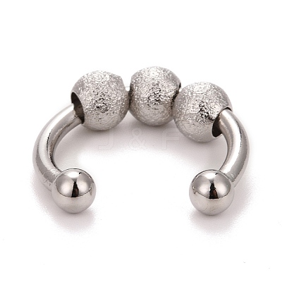 Brass Rotating Beaded Cuff Ring RJEW-F120-03P-1