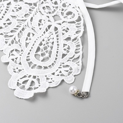 Detachable Fibre Lady's Embroidered Collars AJEW-CJC0006-01-1