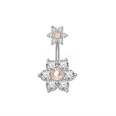 Brass Cubic Zirconia Navel Ring WGEFBF8-01-1