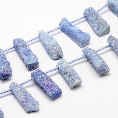 Electroplated Natural Quartz Crystal Bead Strands G-G892-04-1