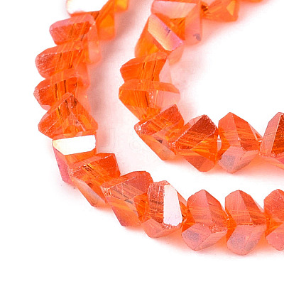 Electroplate Transparent Glass Beads Strands EGLA-Q139-01A-A10-1