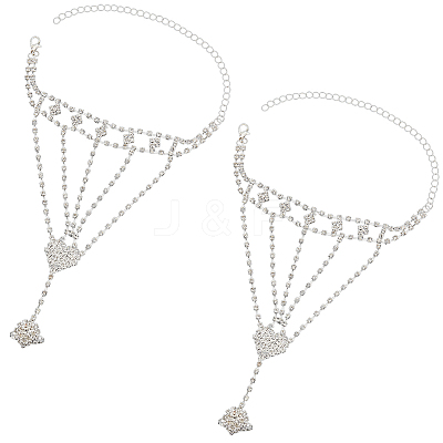 2Pcs Crystal Rhinestone Tennis Ring Bracelet BJEW-CN0001-17A-1